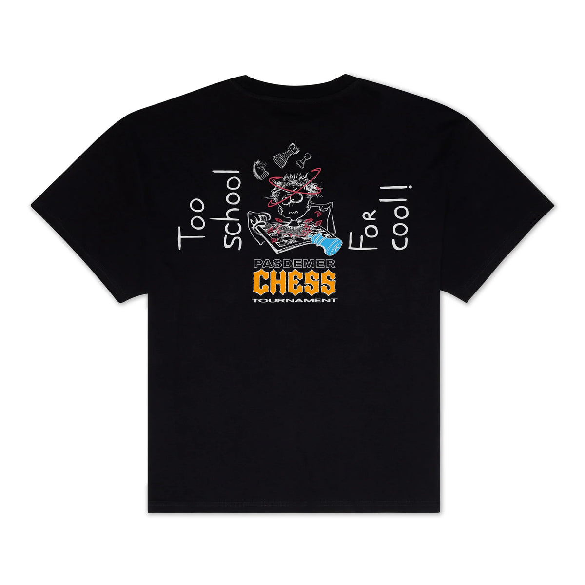 Pas De Mer T-Shirt da uomo manica corta Chess nera