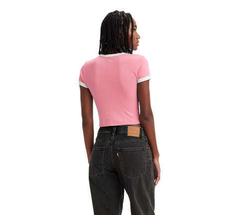 Levi's T-Shirt  donna Ringer Mini rosa