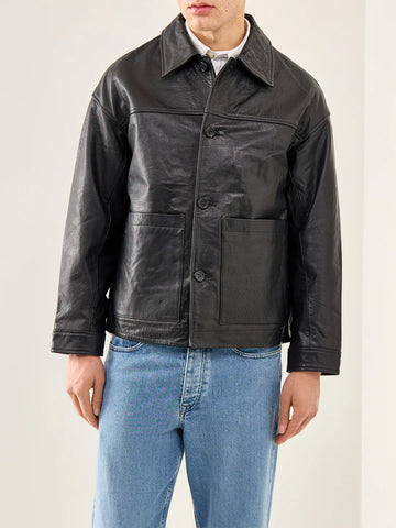 Selected Giacca in pelle da uomo Marc nera