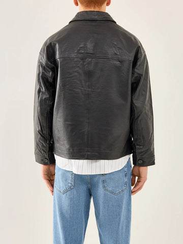 Selected Giacca in pelle da uomo Marc nera