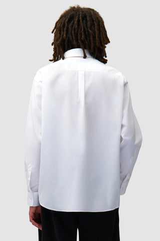 Arte Camicia con stampa sul petto in cotone da uomo Blocks bianca