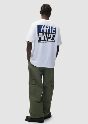 Arte T-Shirt da uomo manica corta Cut Out Print bianca