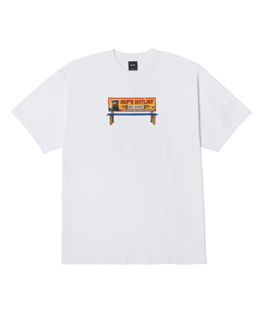 Huf Men's T-Shirt Short Sleeve Bail Bonds White