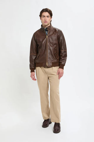 Baracuta Giacca da uomo in pelle G9 marrone