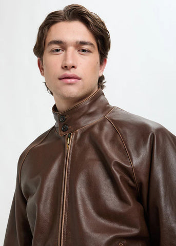 Baracuta Giacca da uomo in pelle G9 marrone
