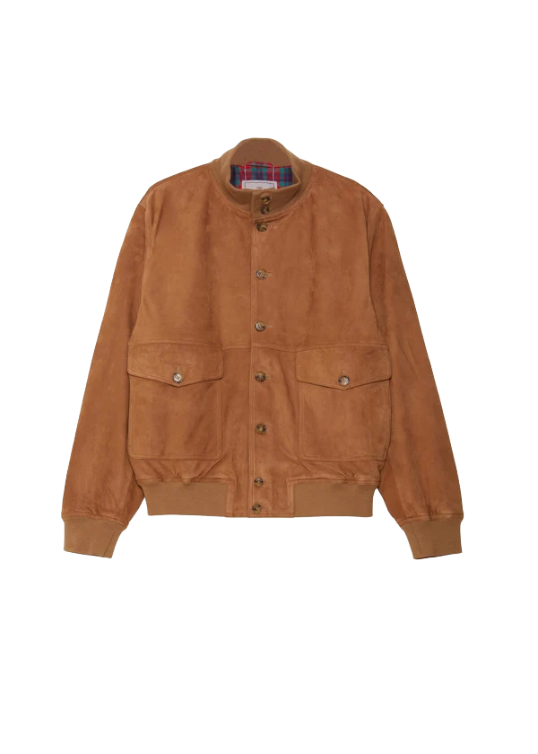 Baracuta Giacca in pelle scamosciata da uomo Blouson tobacco