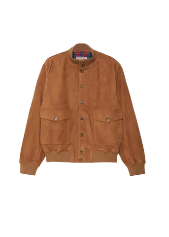 Baracuta Giacca in pelle scamosciata da uomo Blouson tobacco