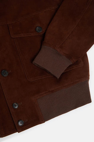 Baracuta Giacca da uomo in pelle scamosciata Blouson marrone