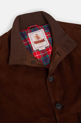 Baracuta Giacca da uomo in pelle scamosciata Blouson marrone