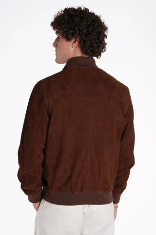 Baracuta Giacca da uomo in pelle scamosciata Blouson marrone
