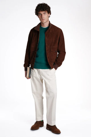 Baracuta Giacca da uomo in pelle scamosciata Blouson marrone