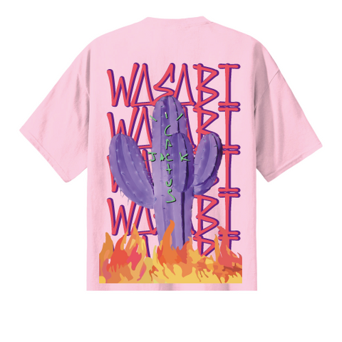 Wasabi T-Shirt da uomo manica corta Cactus rosa