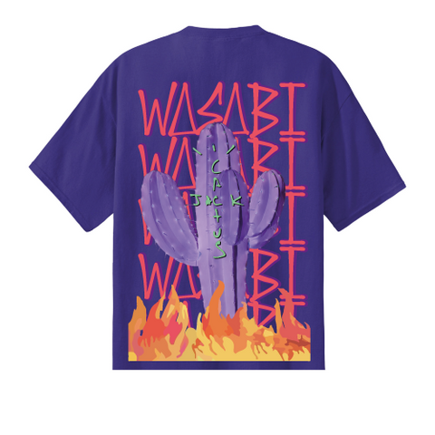 Wasabi T-Shirt da uomo manica corta Cactus viola