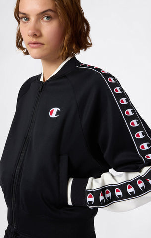 Champion Felpa da donna con zip Sport Heritage Nero