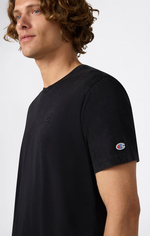 Champion T-Shirt da uomo manica corta Effetto Slavato Icons Nera