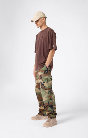 Champion T-Shirt da uomo mnica corta Effetto Slavato Icons Marrone