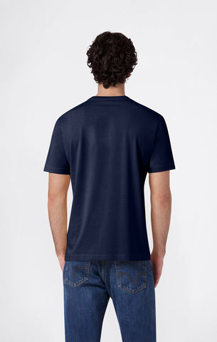 Champion T-Shirt da uomo manica corta Logo Ricamato Icons blu