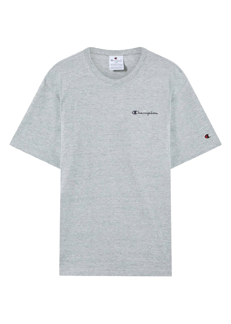 Champion T-Shirt da uomo manica corta Logo Ricamato Icons grigia