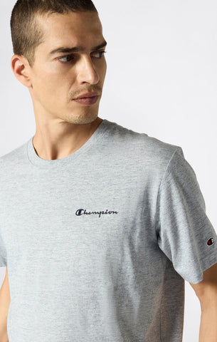 Champion T-Shirt da uomo manica corta Logo Ricamato Icons grigia