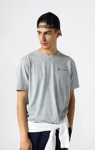 Champion T-Shirt da uomo manica corta Logo Ricamato Icons grigia