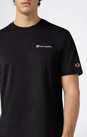 Champion T-Shirt da uomo manica corta Logo Ricamato Icons nera