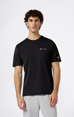 Champion T-Shirt da uomo manica corta Logo Ricamato Icons nera