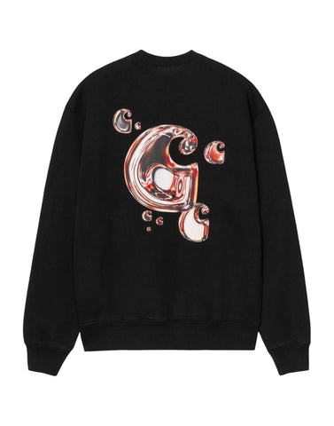Carhartt Wip Men's Solar Chrome Crewneck Sweatshirt in Black