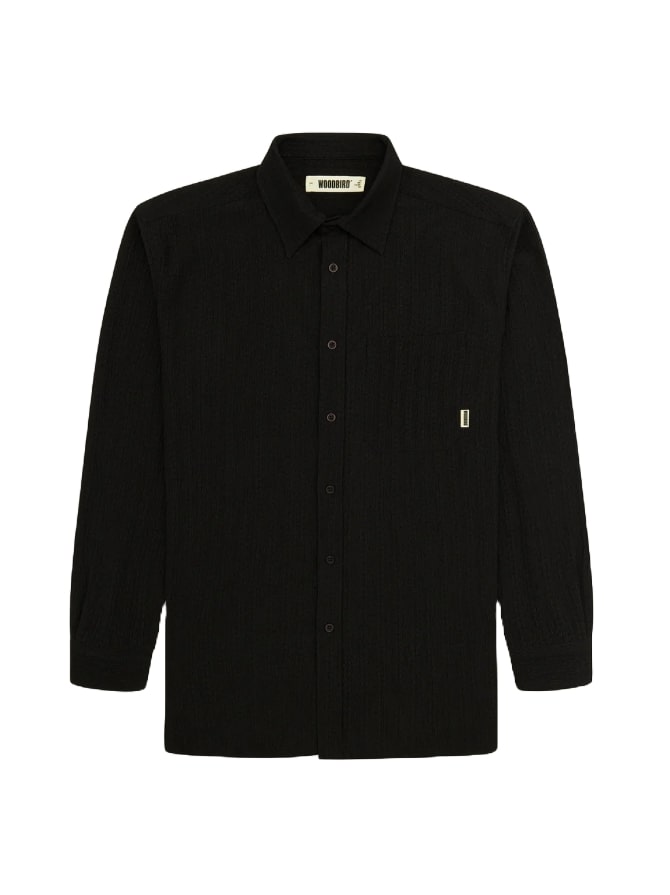 Woodbird Camicia da uomo Yuzo Struck nera