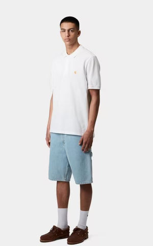 Carhartt Wip Chase Men's Short Sleeve Polo in White