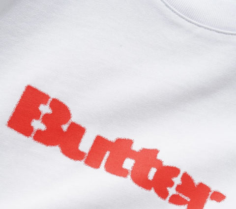 Buttergoods T-Shirt da uomo manica corta Stencil Logo bianca