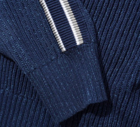 Buttergoods Maglia da uomo con zip Club Zip-Thru blu