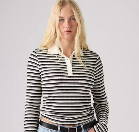 Levi's Polo rigata da donna manica lunga Rory
