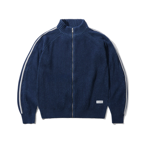 Buttergoods Maglia da uomo con zip Club Zip-Thru blu