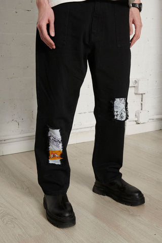 Pas De Mer Jeans comodo da uomo Zebra nera