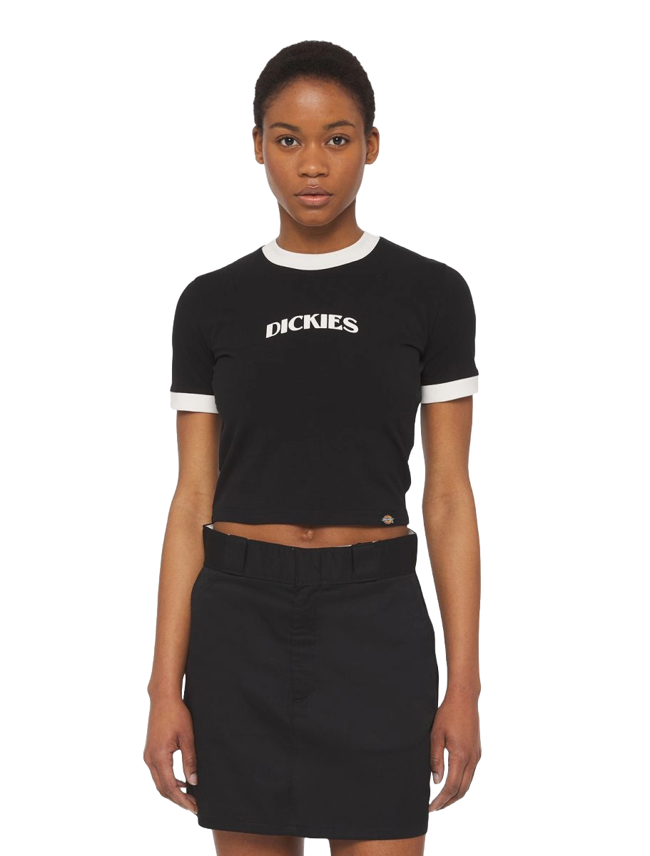 Dickies T-Shirt corta donna Herndon Ringer nera