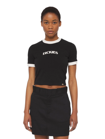 Dickies T-Shirt corta donna Herndon Ringer nera