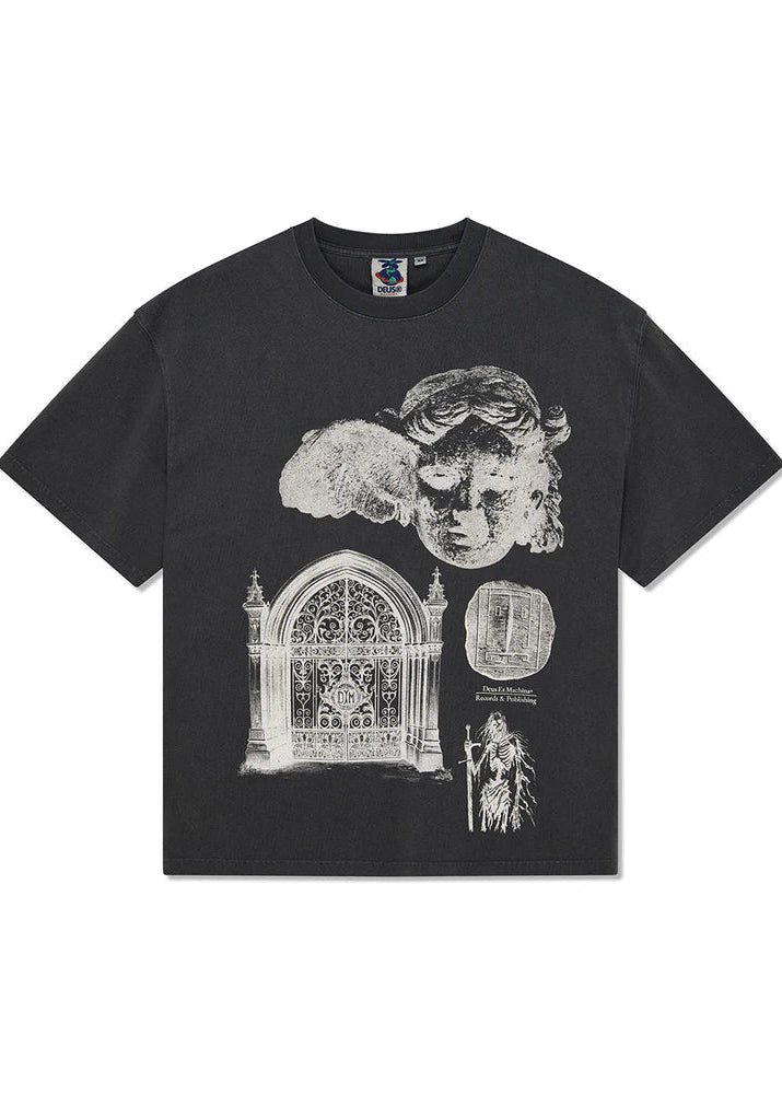 Deus Ex Machina T-Shirt da uomo manica corta Invocation grigia