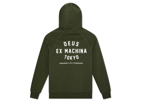 Deus Ex Machina Felpa con cappuccio da uomo Harajuku Address verde