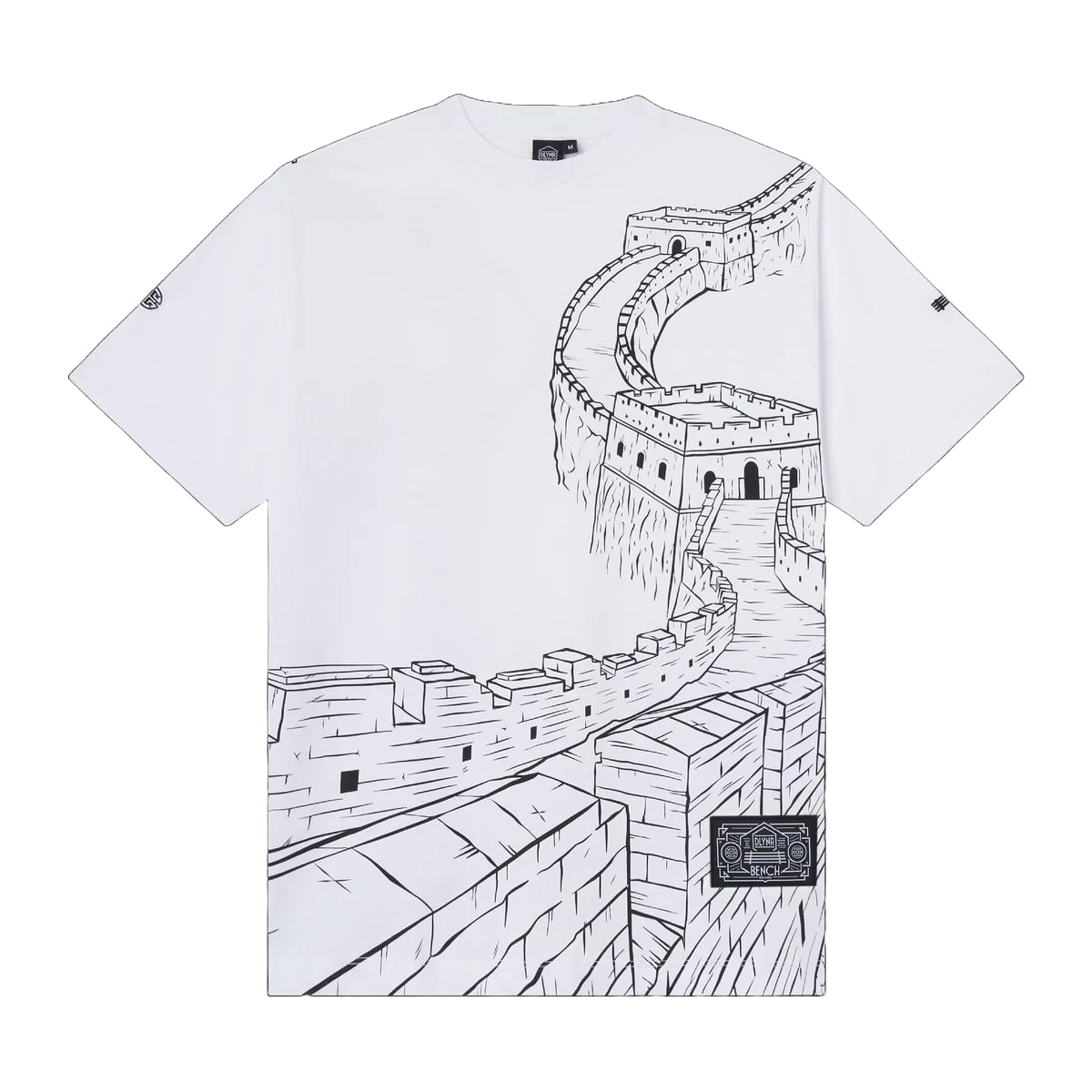 Dolly Noire T-Shirt Uomo Chinese Wall Outline Over tee bianca