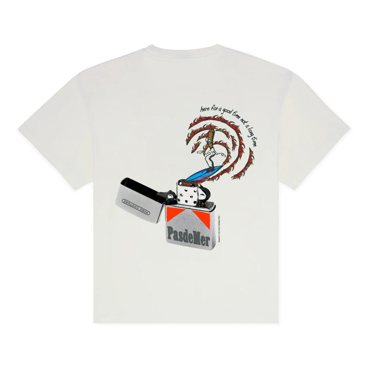 Pas De Mer T-Shirt da uomo manica corta Good Time bianca