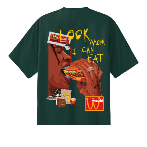 Wasabi EAT green short sleeve men's t-shirt
