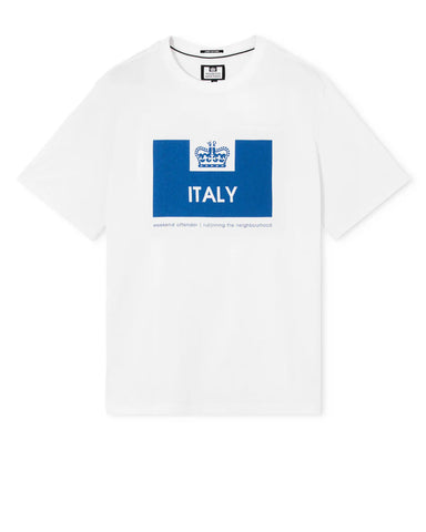 Weekend Offender T-Shirt da uomo manica corta Italia bianca