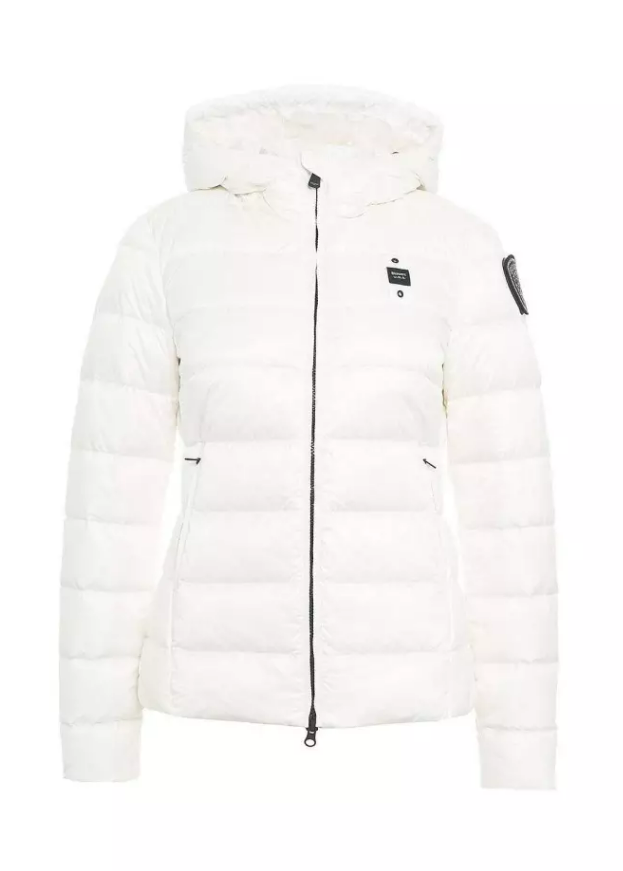 Blauer Giacca Piumino da donna Sfiancato Charme bianco