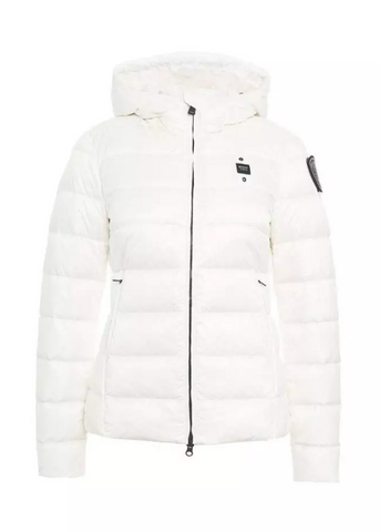 Blauer Giacca Piumino da donna Sfiancato Charme bianco