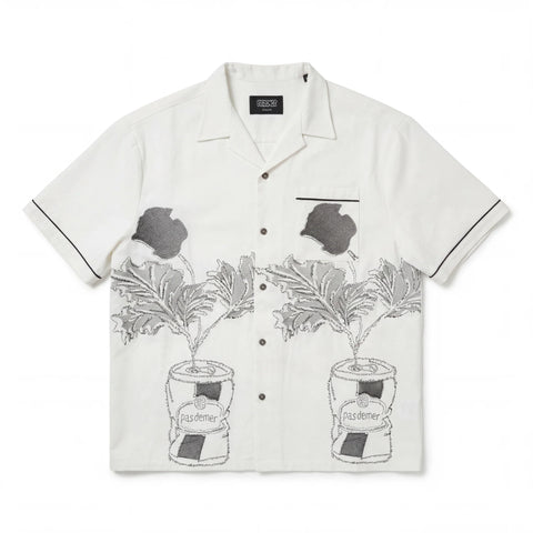 Pas De Mer Camicia da uomo manica corta Lattina bianca