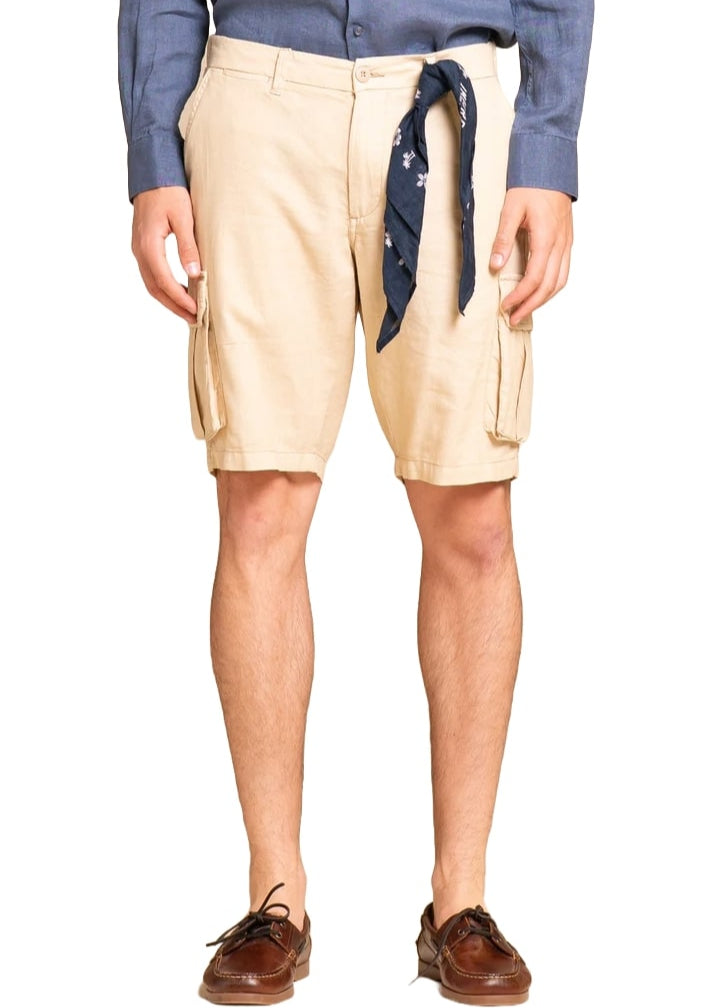 Impure Cooper Beige Men's Linen Blend Pocket Shorts