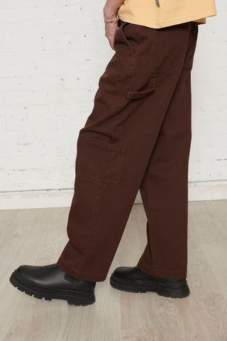 Pas De Mer Pantalone seme baggy unisex Not Long Time marrone