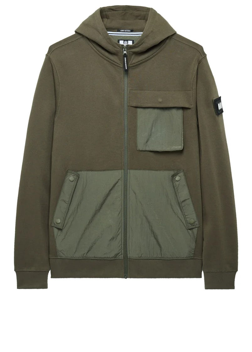 Weekend Offender Felpa da uomo con zip e cappuccio Daponte verde