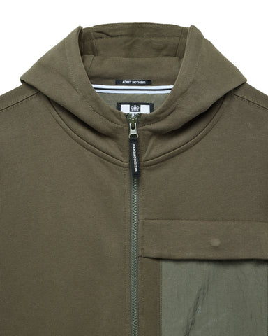 Weekend Offender Felpa da uomo con zip e cappuccio Daponte verde