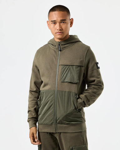 Weekend Offender Herren-Kapuzenpullover Daponte Green mit Reißverschluss